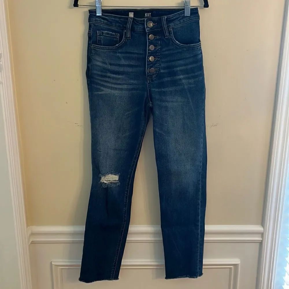 KUT Rachael High Rise Fab Ab Mom Jean